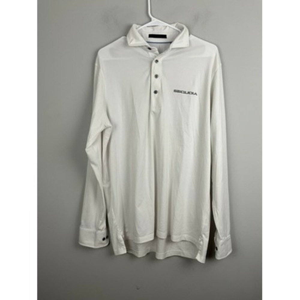 GREYSON White Apache Long Sleeve Polo Shirt Men's Size L Sequioa Logo